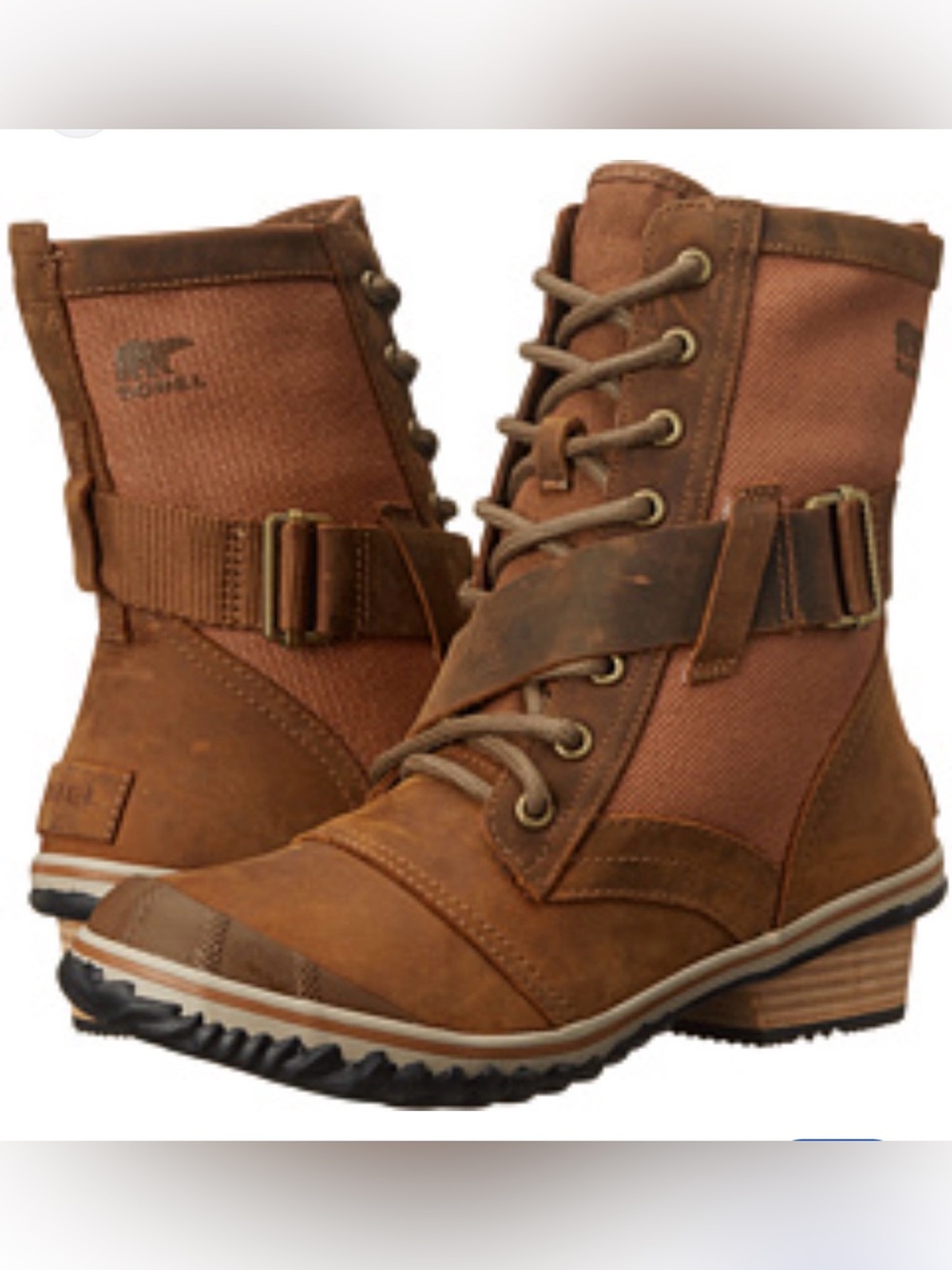 Sorel Women's Chestnut Brown Lace-Up Strap Boots